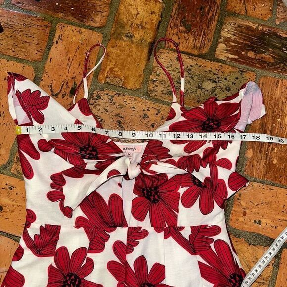 Floral Red Flower Romper Ruffle - Picture 5 of 9